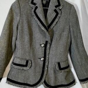 Banana Republic Gray Blazer with Black Accents